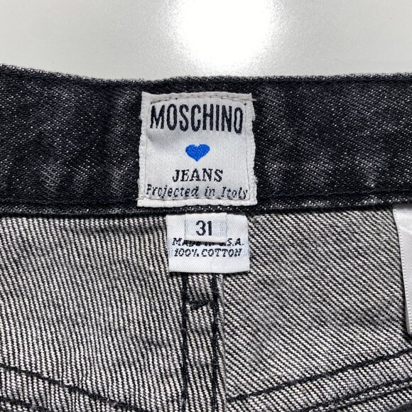 Vintage Made in USA Moschino Jeans faded black tapered denim womens 27x30 - Picture 5 of 12
